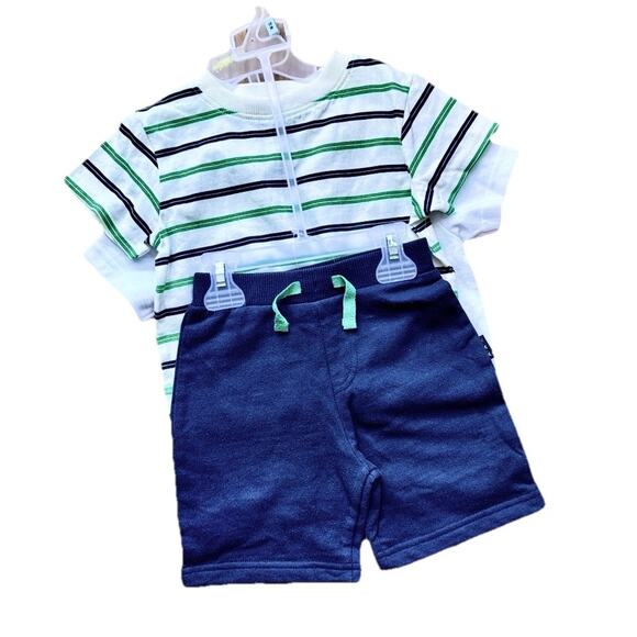 18M Toddler Boys 3PC Set: 2 Tees and 1 Jogger By Buttons & Tread - NWT - Picture 3 of 12